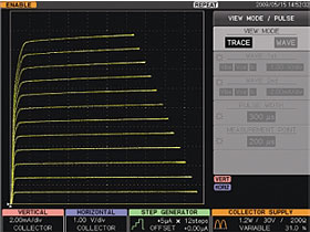 Transistor V-I characteristic example (Trace mode)